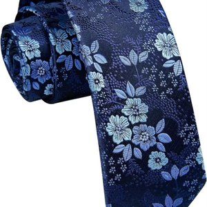 Slim Blue Foral Tie - Brand New Enlision Formal Tie